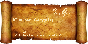 Klauber Gergely névjegykártya